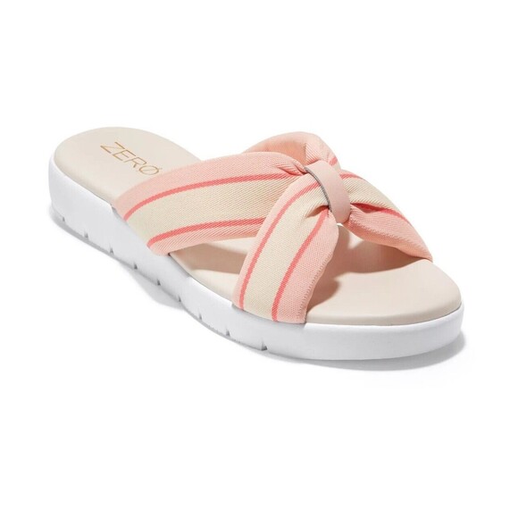 Cole Haan Zero grand Slide Sandals In Birds Peach Whip Sz 9 New - Picture 2 of 11